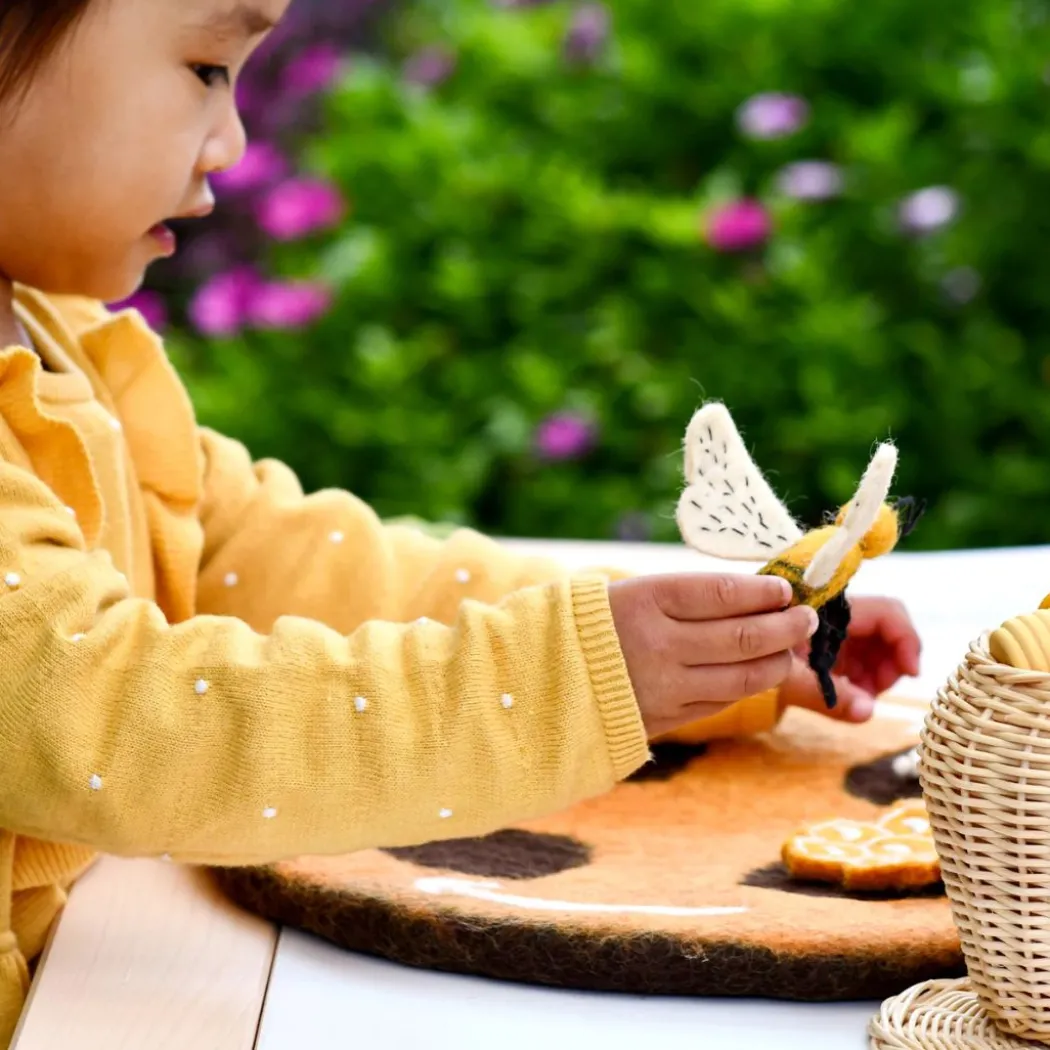 Felted Honey Bee Life Stages Set with Playmat
