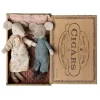 Grandma and Grandpa Mice in a Cigarbox