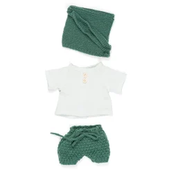 Knit Doll Outfit - 12" Forest Set & Bonnet