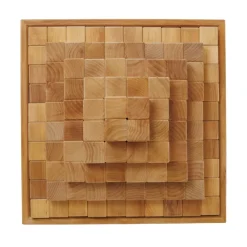 Large Natural Wooden Stepped Pyramid