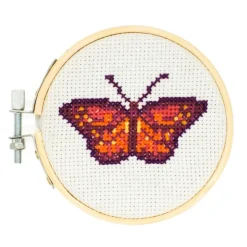 Mini Cross-Stitch Embroidery Butterfly Kit