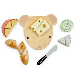 Mouse-shaped Wooden Cheese Board Play Set