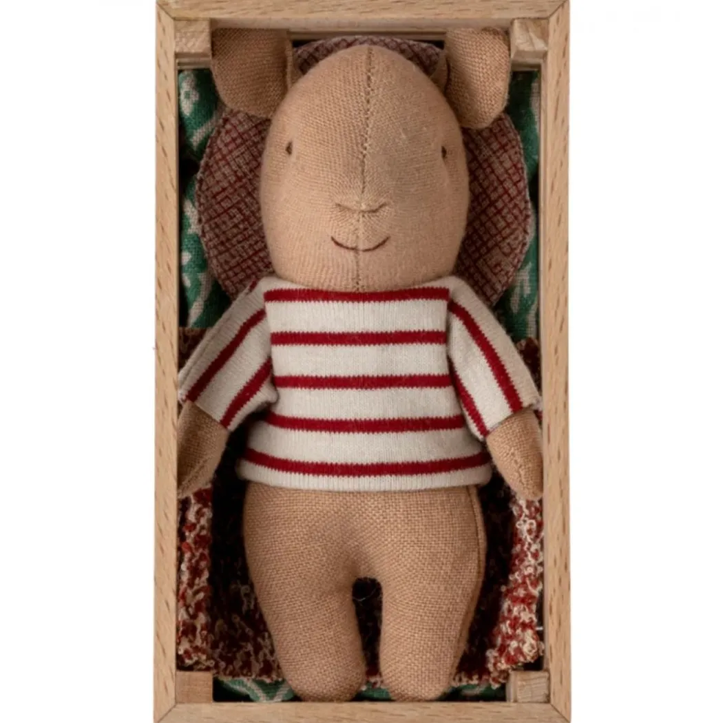Piglet in a Wooden Box- Red