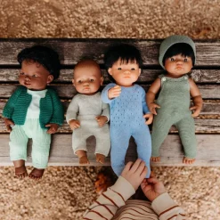 Sage Green Knit Doll Pajamas - 12''