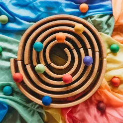 Small Wooden Rainbow Balls, Set of 12