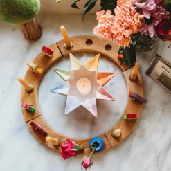 Waldorf Wooden Birthday Ring - 16 Holes