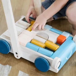 Wooden Baby Walker & Block Set