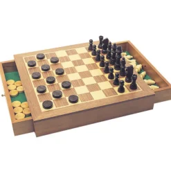 Wooden Chess and Checkers Set