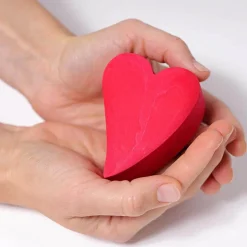 Wooden Heart Blocks - Red