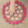 Wooden Mandala Set, Pink Flowers