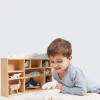 Wooden Polar Animal Figures and Display Case